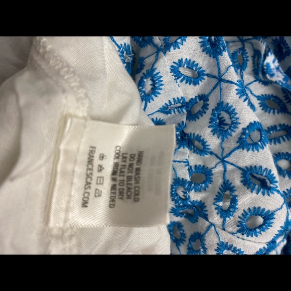 Blue and White Eyelet Tank MIDI Dress - Picture 8 of 10